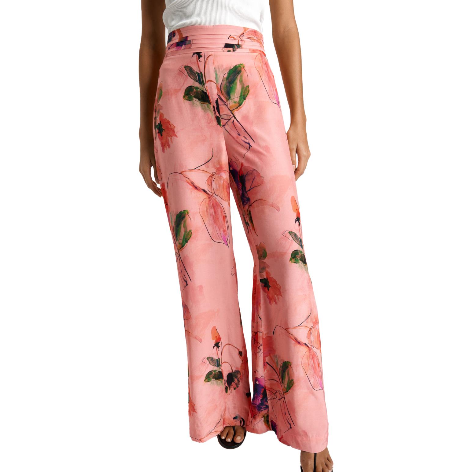 Cue Watercolour Floral Wide Leg Pant